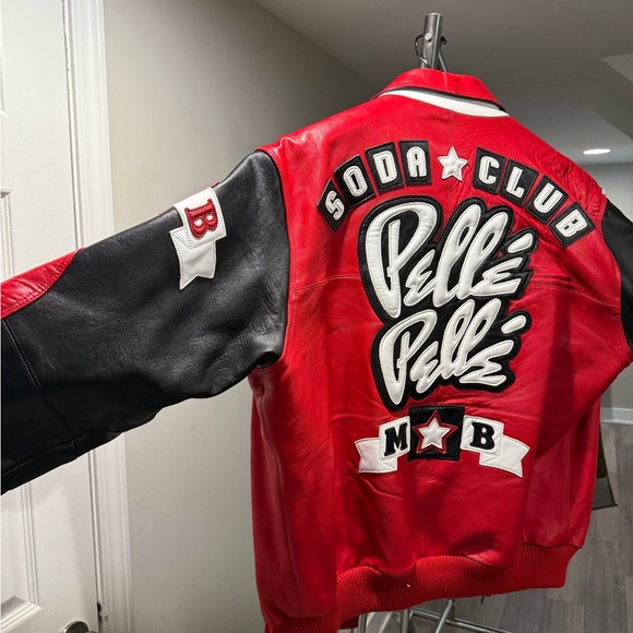 Pelle Pelle Red and Black Bomber Jacket - Picture 10 of 14
